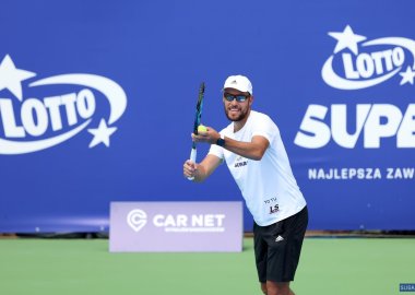 Jerzy Janowicz podczas meczu 7 kolejki LOTTO SuperLIGI