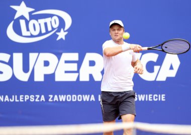 Jurgen Zopp w trakcie meczu na korcie OLIMPII Poznań