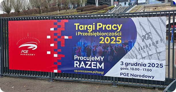 Key visual dla Targów Pracy i Przedsiębiorczości, który opanował Warszawę